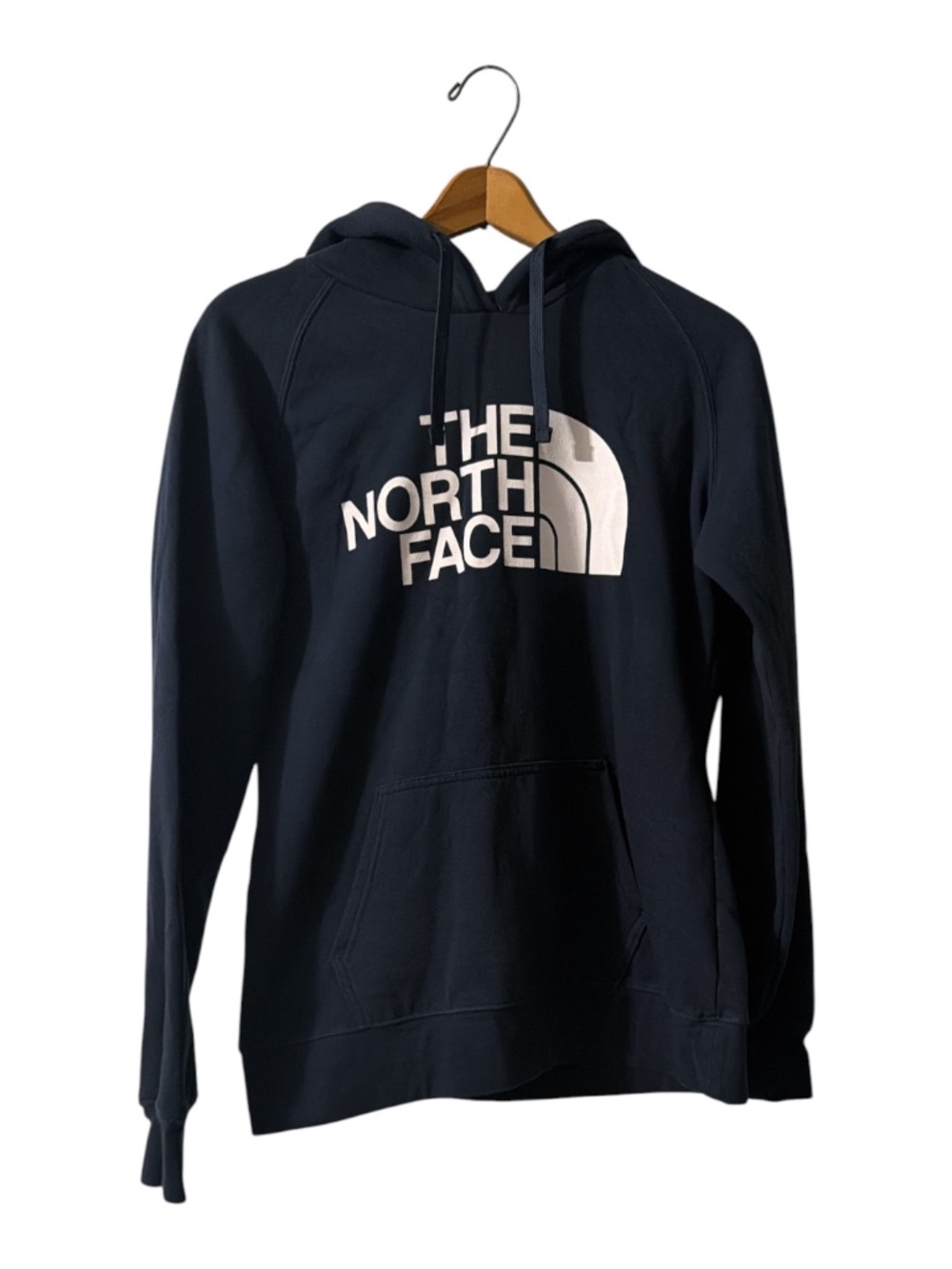 The North Face Navy Logo Hoodie Womens M Pullover Sweatshirt